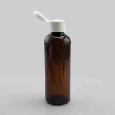 10 шт./лот) 100 мл пластиковые бутылки для шампуня с откидной крышкой, многоразовая упаковка для шампуня для путешествий ПЭТ-бутылки - Цвет: White Brown