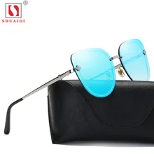 Современные поляризованные солнцезащитные очки для женщин HD Модные солнцезащитные очки без оправы металлические солнцезащитные очки без оправы