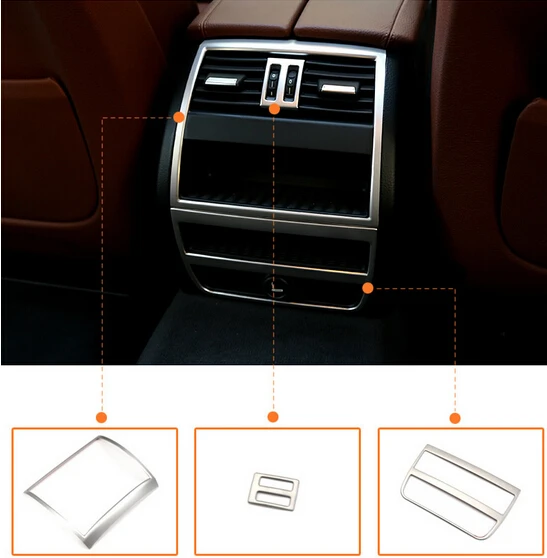 

For BMW 5 series F10 2011 2012 2013 2014 Rear armrest box decoration cover trim 3pcs