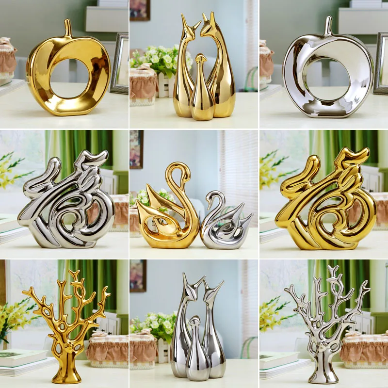 

Simple Modern Ceramic Figurines Livingroom Ornament Home Furnishing Decoration Crafts Office Coffee Accessories Wedding Gift G $
