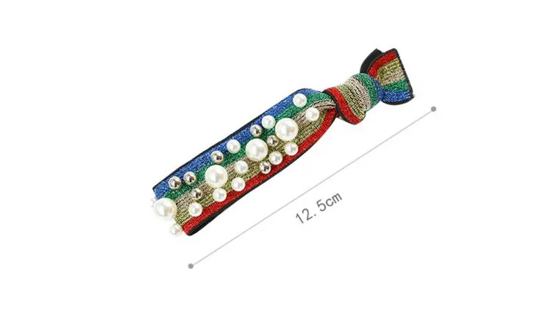 Корейские женские аксессуары для волос из жемчуга красочные полосатые галстуки для волос повязка для волос "конский хвост" держатель для девушек резинки для волос эластичные резинки для волос
