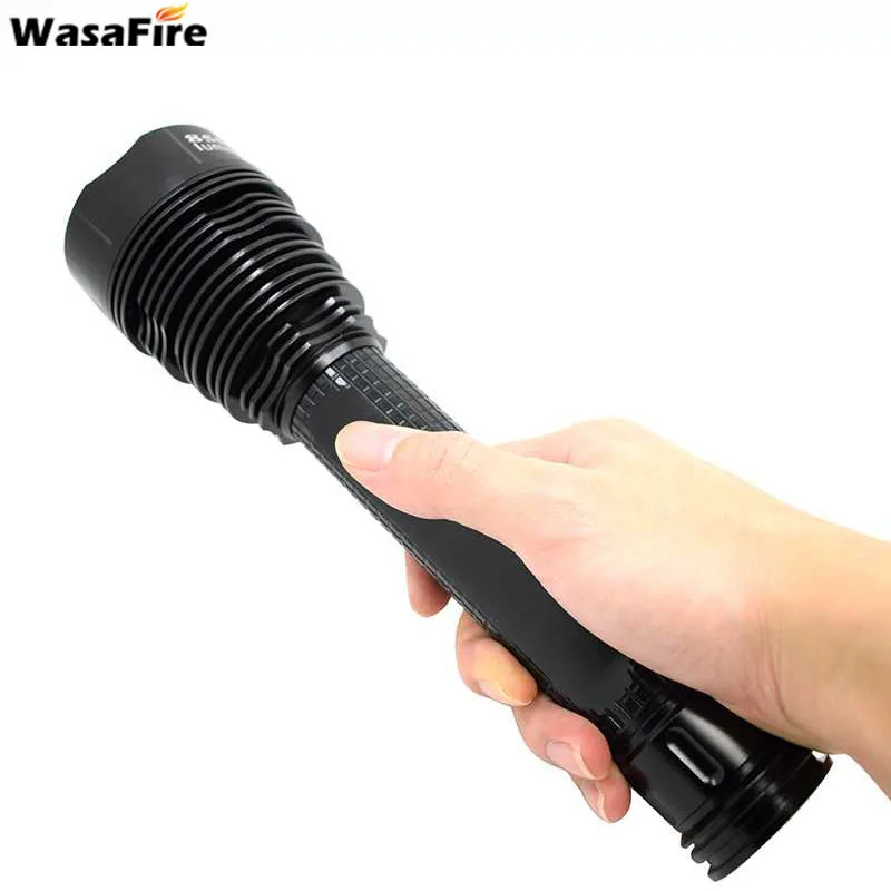 

8500 Lumen Flashlight 18650 XM-L T6 Bright LED Torch Waterproof T6 Led Lantern Camping Torches 5 Modes Light for Fishing Hunting