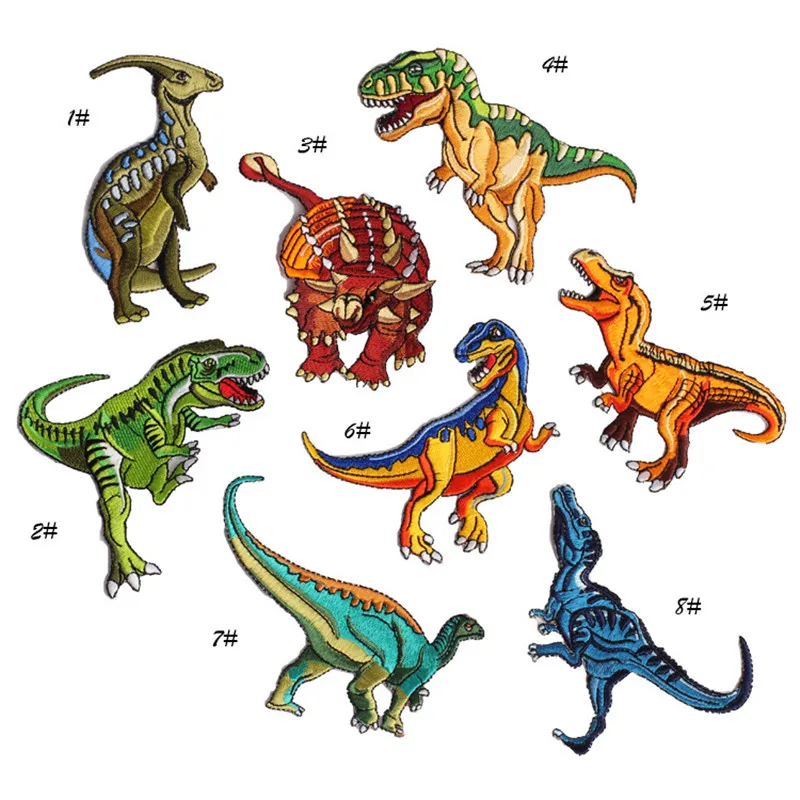 

1 PCS Jurassic Park Dinosaur Patches Sew Fabric Sticker For Clothes Badge Embroidered Iron On Patch for Clothes Appliques DIY