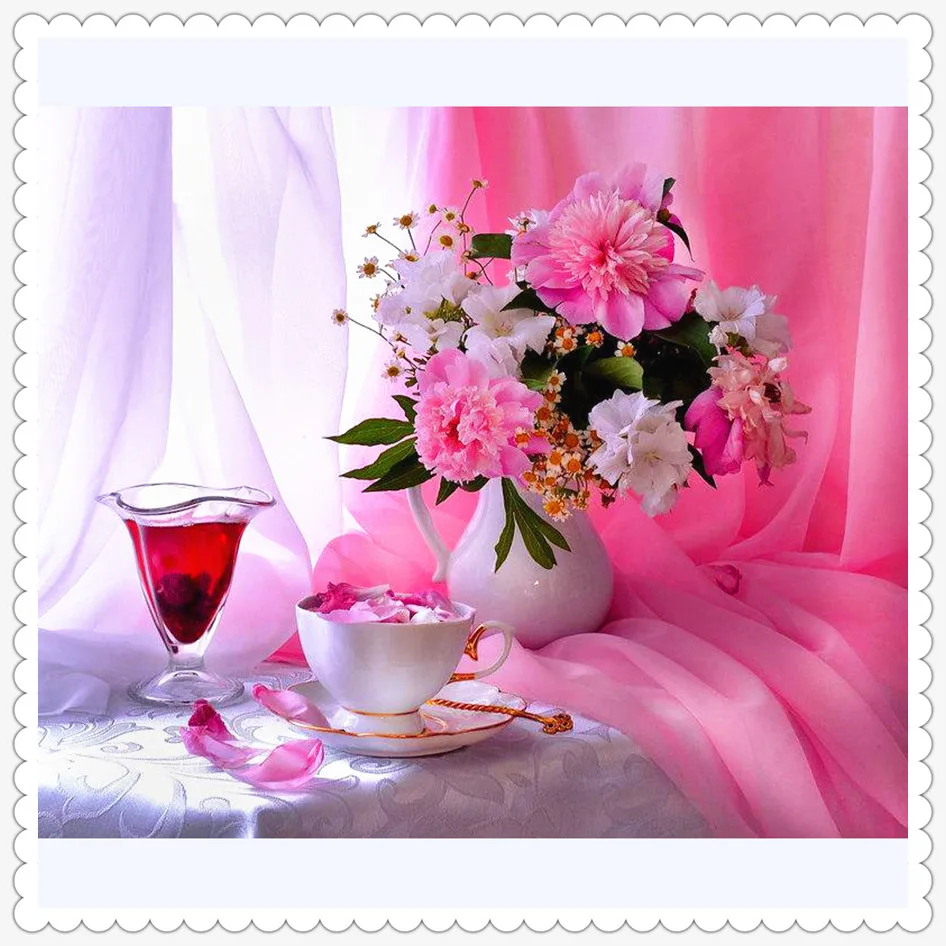 3D Diamond Painting Still life flower Cross Stitch Rhinestones Crystal Needlework Embroidery Full Decor YF411 | Дом и сад