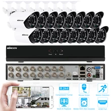 KKmoon 16CH HDMI 960 H цифровой видеорегистратор, система cctv с 16 шт. 700TVL ИК Водонепроницаемая камера видеонаблюдения комплект домашней безопасности Камеры Скрытого видеонаблюдения Системы
