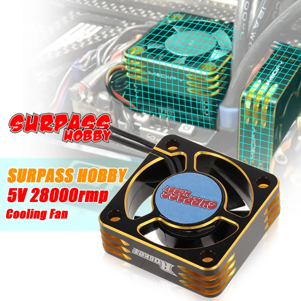 

SURPASS HOBBY RC Car 5V 28000rmp Cooling Fan for 540 Sensored Sensorless Motor RC Cars Motor