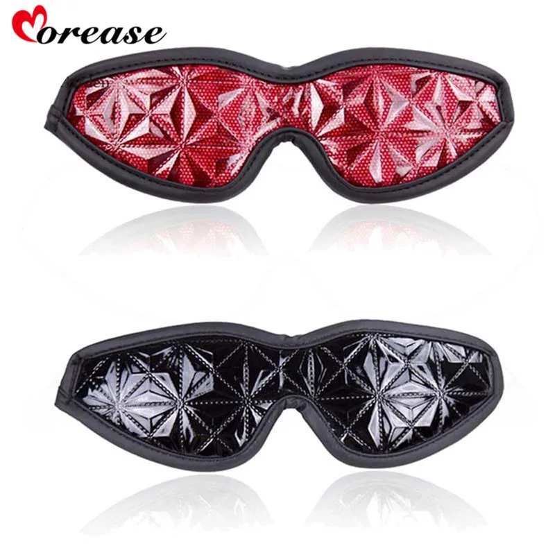 Morease Leather Blinder Eye Mask Blindfold Diamond Pattern Erotic Restraint Adult Game Fetish