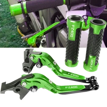 

Motorcycle CNC Pivot Foldable Brake Clutch Lever and handlebar grip handle hand grips set For YAMAHA FZ400 FZ 400 1986-1988 1987