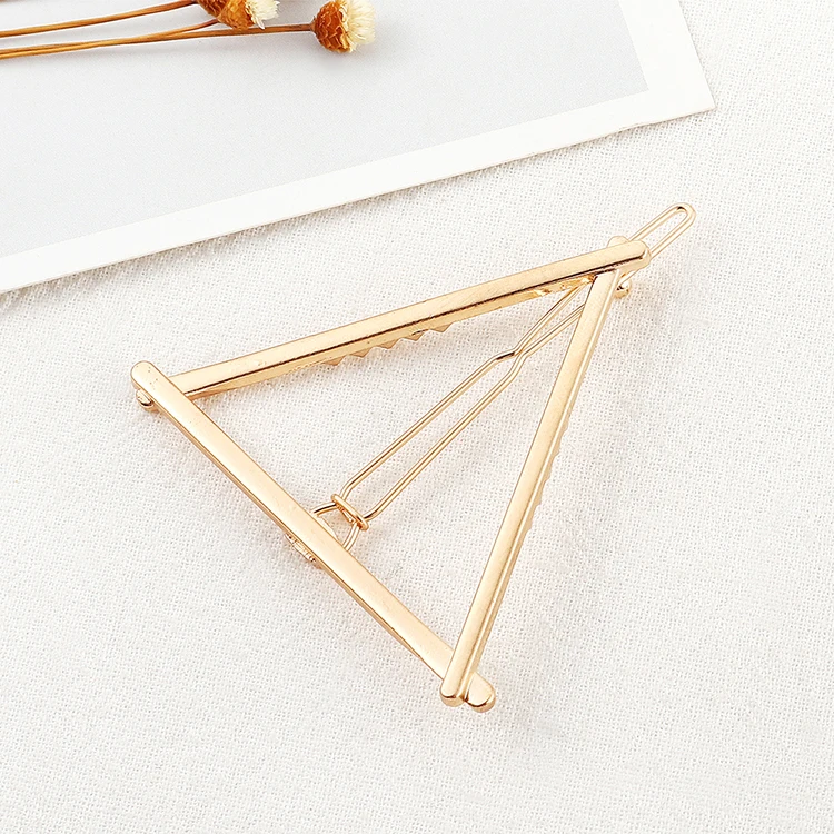 

Fashion Triangle Metal Hair Clip For Women Girls Elegant Beauty Styling Barrette Stick hair pins tiara hair ornaments 138169