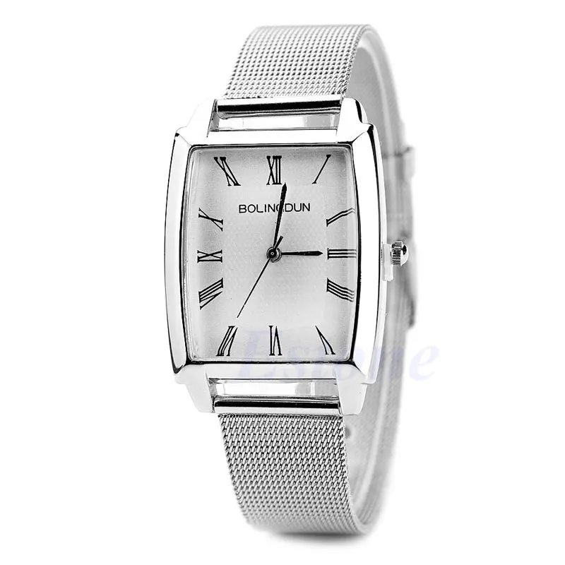 

Chic Men Women Stainless Steel Mesh Band Rose Gold Dial Sport Quartz Wrist Watch