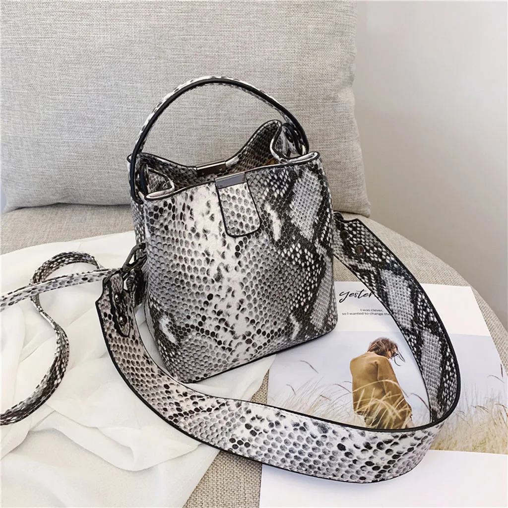 Женская сумка со змеиным принтом, сумка-мешок, Женская Роскошная брендовая сумка из искусственной кожи, сумки на плечо, брендовые дизайнерские женские сумки через плечо