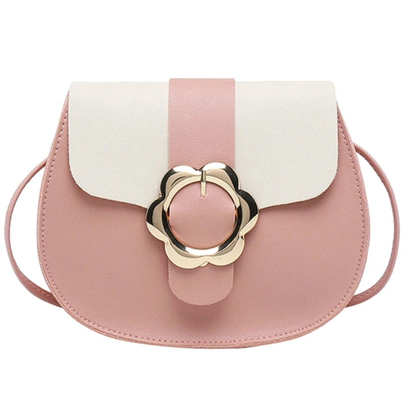 

Fashion Women'S Handbags Simple Flower Decoration Small Bag Women'S Girls Candy Color Pu Leather Shoulder Ladies Messenger Bag