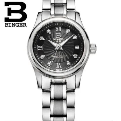 Casal de Negócios Relógios Cores Binger Luxo Automático Relógio Mecânico Masculino Aço Inoxidável Prata Starp B-603l 18
