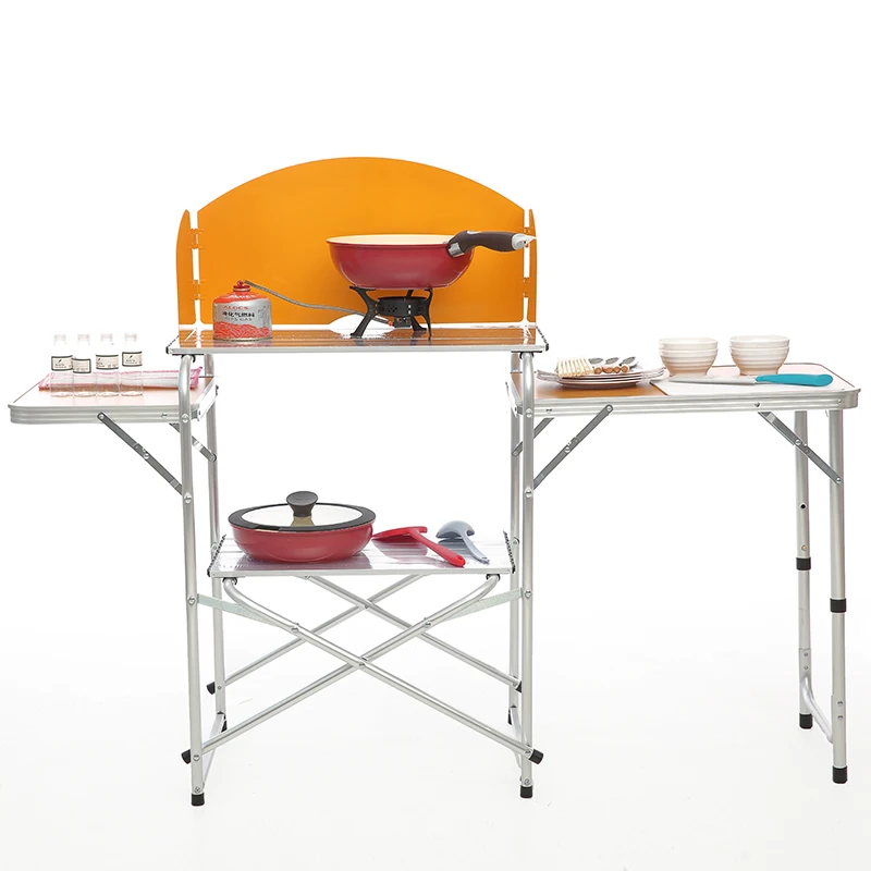 

Aluminum folding table mobile kitchen ultra light outdoor camping car cooker stove outdoor equipment
