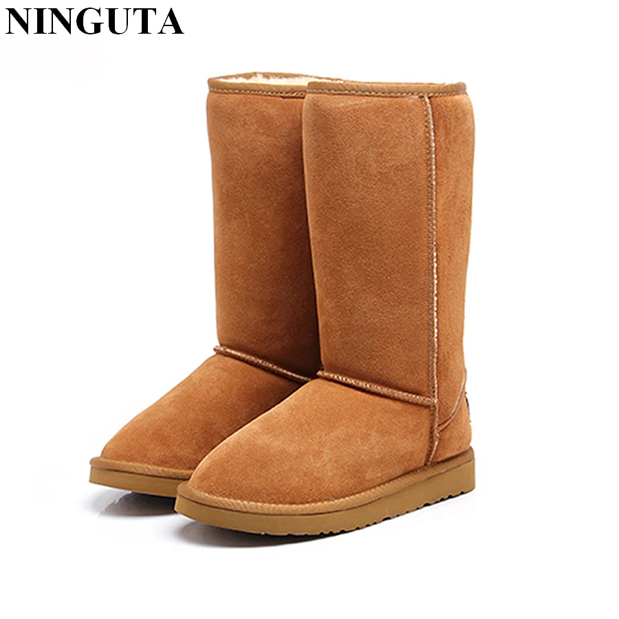Женские зимние сапоги до колена из натуральной кожи|snow shoes women|boots snowwinter boots snow |