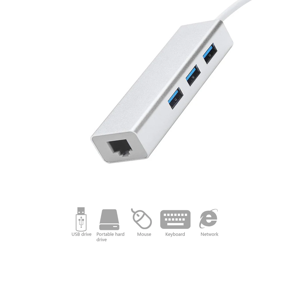 USB3.0 Gigabit Ethernet адаптер 10/100 Мбит/с USB док-станция 3,0 Lan проводной сетевой карты Rj45 Порты и разъёмы разветвитель для портативных ПК