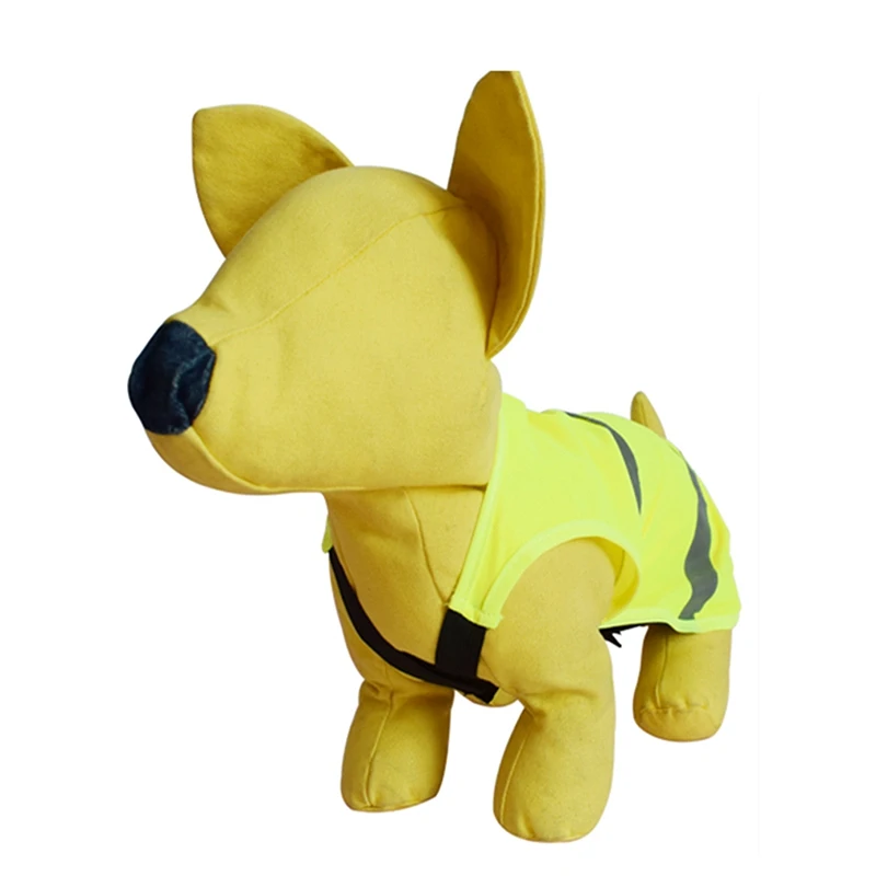 Pet Fluorescent Safety Vest, Dog Highlight Visibility Warning Reflective Clothing for Walking Running at Night