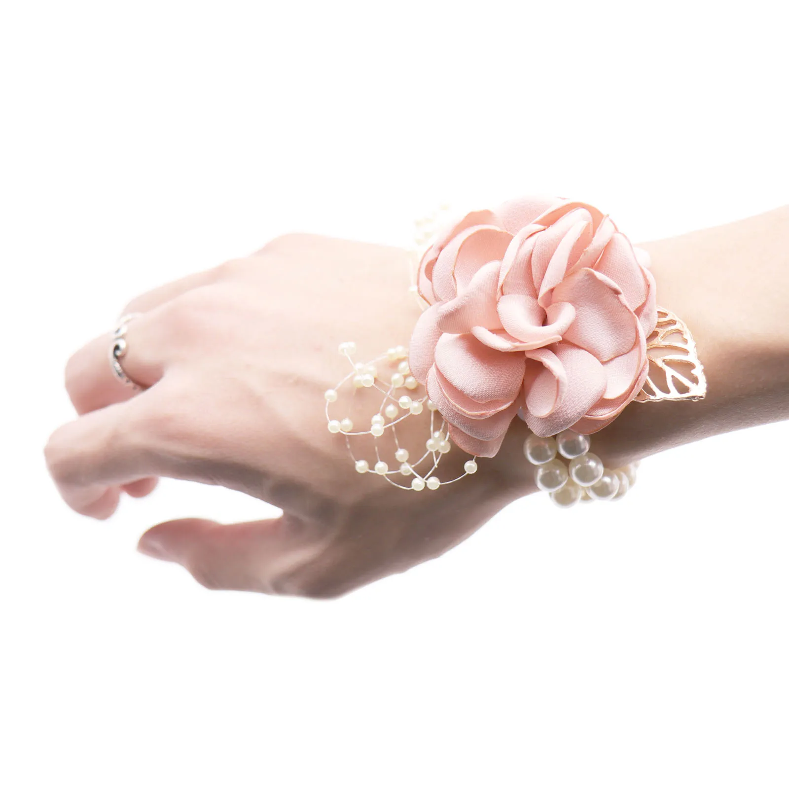 Prom Flower Wrist Corsage Bracelet Wristband Wedding Party Bridesmaid 