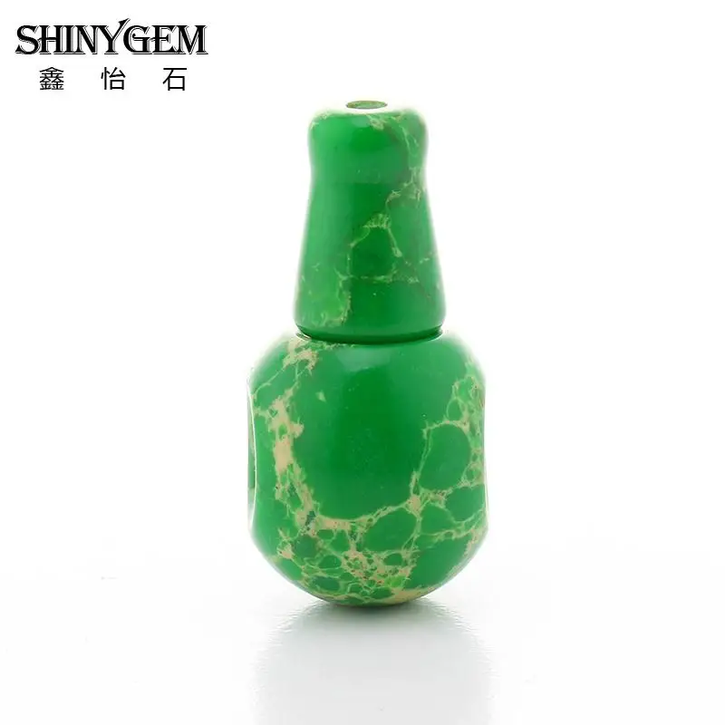 

1PCS Drop Shape Green Color Sea Sediment Jaspers Bead 3 Hole Buddha Mala Guru Bead One Set For Tibetan Prayer Beads Making
