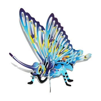 

Kids 3D DIY Paper Puzzles Colorful Butterfly Insects Recognition Hands-on Toy Assembling Kits For Baby Educational Learning Toy