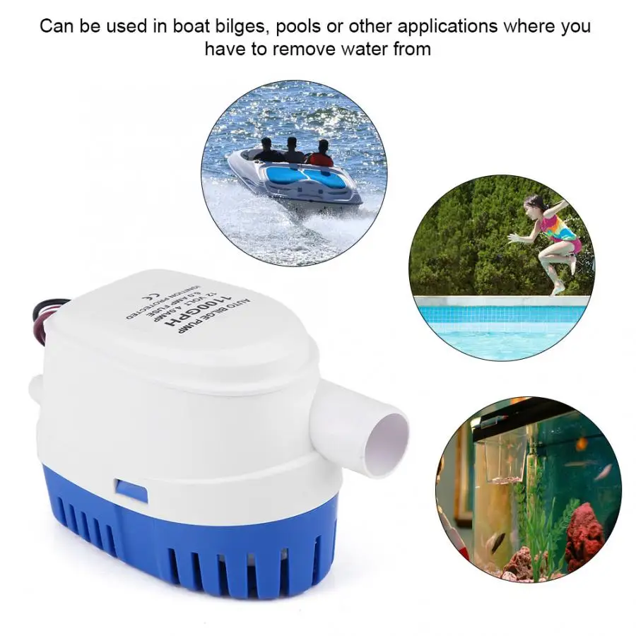 12V Submersible 1100 GPH Marine Boat Bilge Pump with Float Switch New