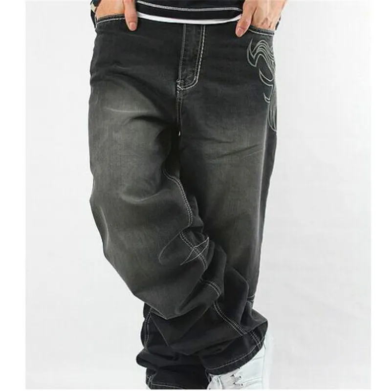 Free shipping Mens Baggy Jeans Men Wide Leg Denim Pants