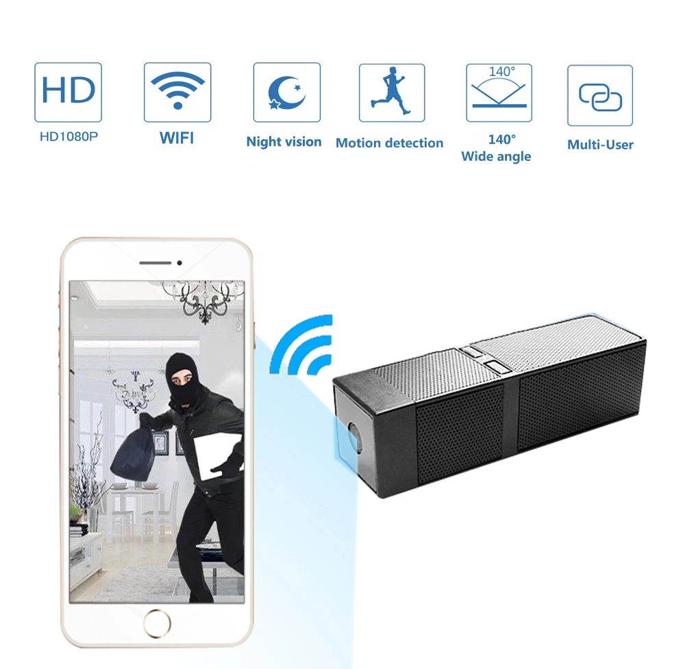 Мини камера 1080 P wifi скрытая для домашней безопасности ночного видения