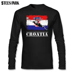 Флаг Хорватии футбол футболист футболки для мужчин осень O средства ухода за кожей шеи с длинным рукавом футболки человек костюмы
