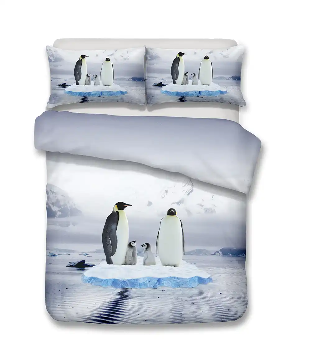 Lovely Penguin Lifelike Comforter Bedding Sets Gift Kids Single