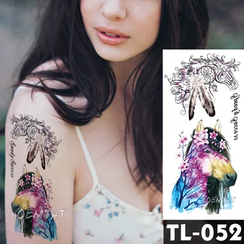 

Water Transfer summer cherry blossom horse Temporary Tattoo Sticker dream catcher Waterproof Fake Flash Tattoo for men women