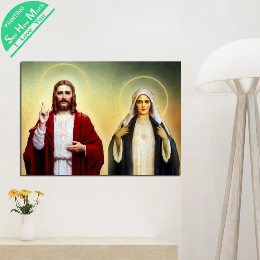 дешево! 1 шт. Мария-Матерь Божия Иисус HD Печатные Холст Wall Art Плакаты и Принты Постер Живопись Лучший!