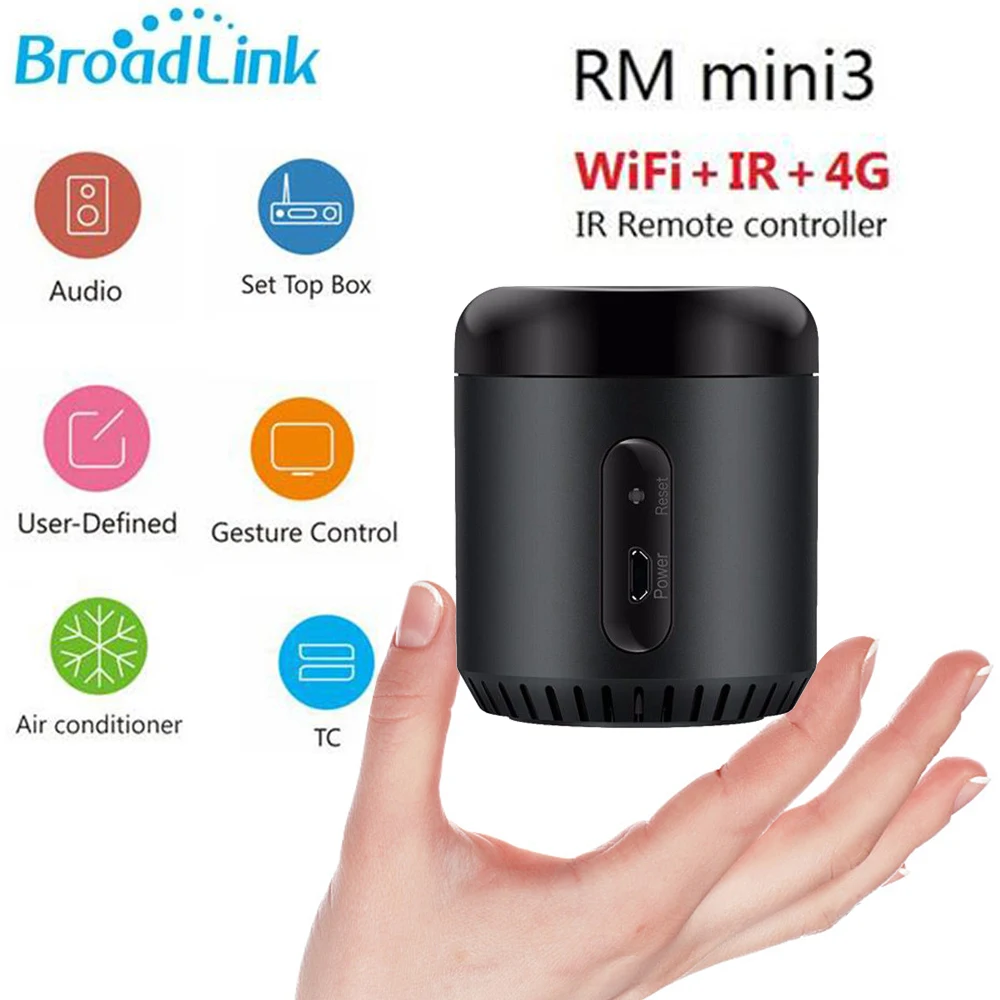 

Broadlink Smart Home Automation Controller RM Mini 3 Work for Alexa Google Home IFTTT WiFi+IR+4G Wireless APP Voice Control