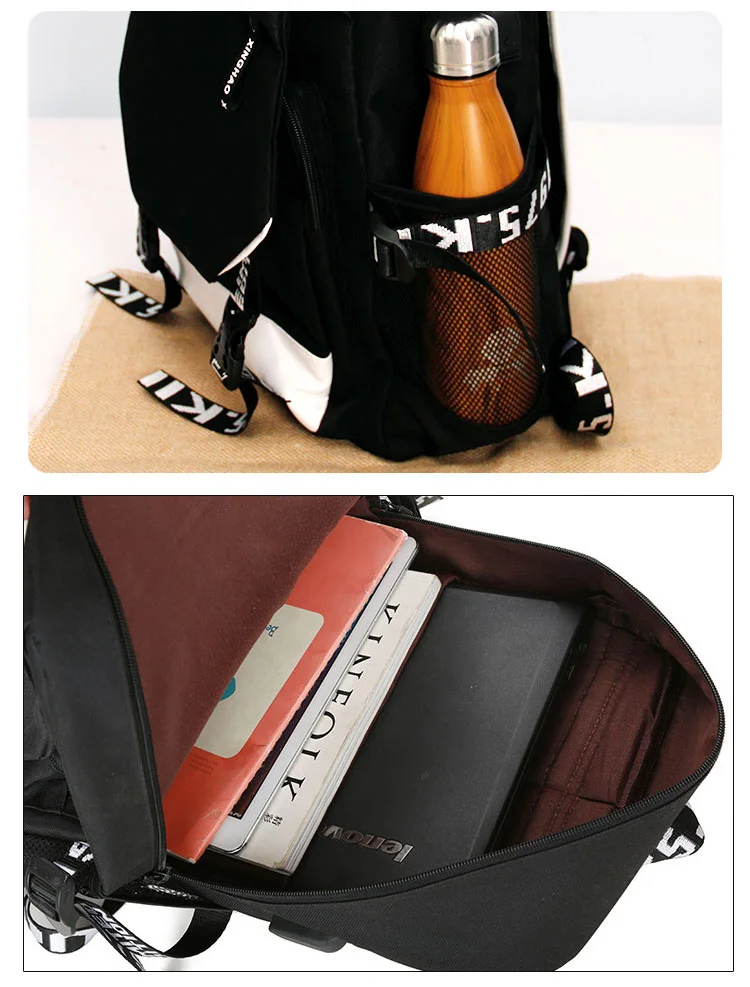 Атака на Титанов COS рюкзак USB зарядка Рюкзаки Мода нейлон путешествия сумка для ноутбука школьная сумка в стиле аниме для подростков мальчиков и девочек