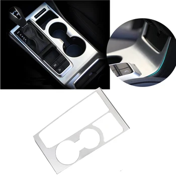 

JEAZEA ABS Matt Chrome Front Water Cup Holder Cover Panel Decor Trim Frame for Hyundai Tucson 2016 Car Styling