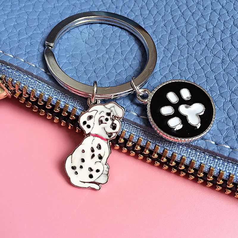 Мини металлические украшения для собак самоедский терьер Мопс брелок для ключей подарок с помпоном для женщин сумка для девочек брелок Подвеска ювелирные изделия