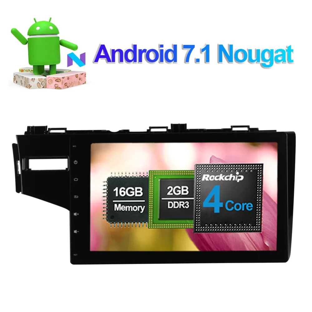 Best 10.1 Inch Android 8.0 Octa Core 4GB RAM IPS Screen Car Radio Stereo For Honda Fit/Jazz 2014- Left Hand Driving Video Player Wifi 1