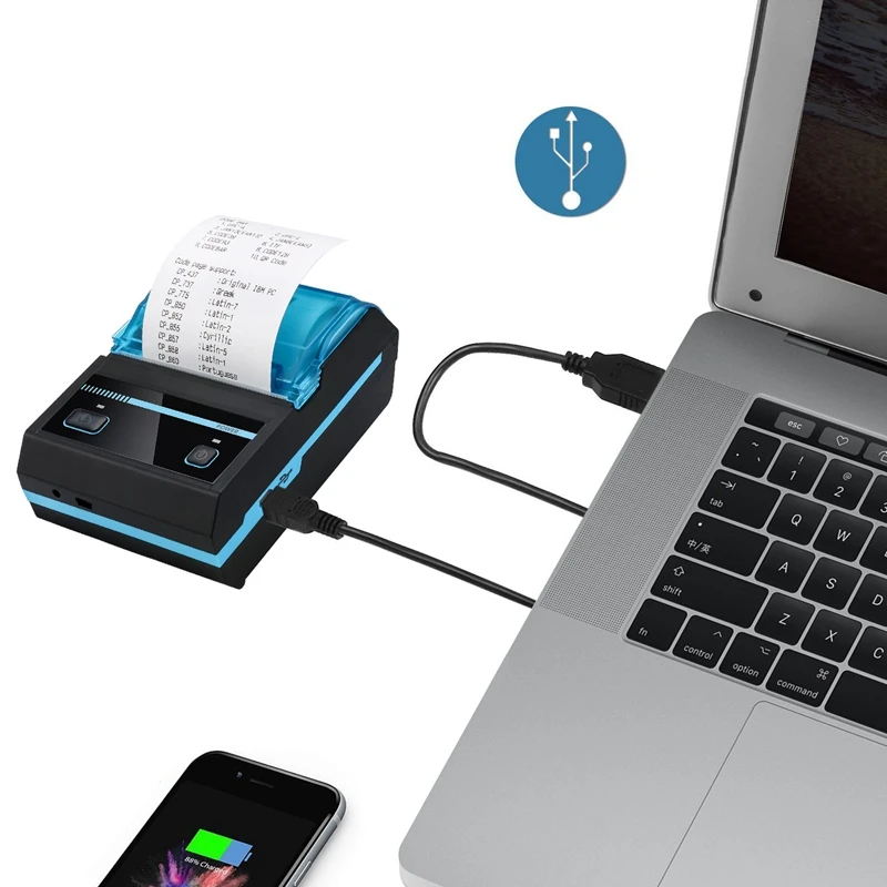 Портативный мини беспроводной 58 мм Bt прямой термопринтер совместим с Android Ios Windows Linux Esc/Pos набор команд печати