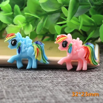 

50pcs/Lot 32*23mm Cartoon Horse Resin Cabochon Flatbacks DIY Flat Back for Hair Bows Center Home Decor Hand Made Embellishment
