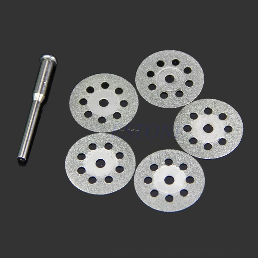 

5PCS 22mm Mini Sharp Rotary Diamond Cutting Discs Disks Dremel Tools With A Rod