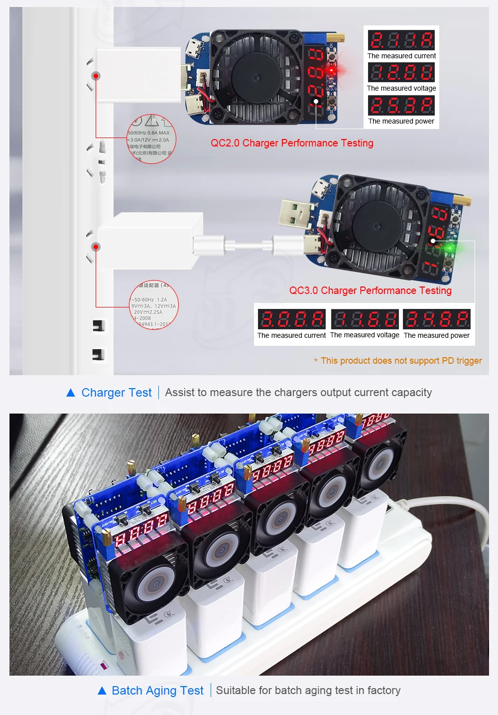 RD HD25 HD35 триггер QC2.0 QC3.0 Электронный USB нагрузочный резистор разрядка тест батареи регулируемый ток напряжение 35 Вт