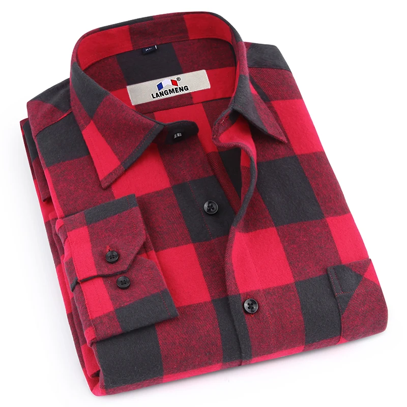 Clearance sale Autumn Male Casual Shirt Men long sleeve plaid shirt ...