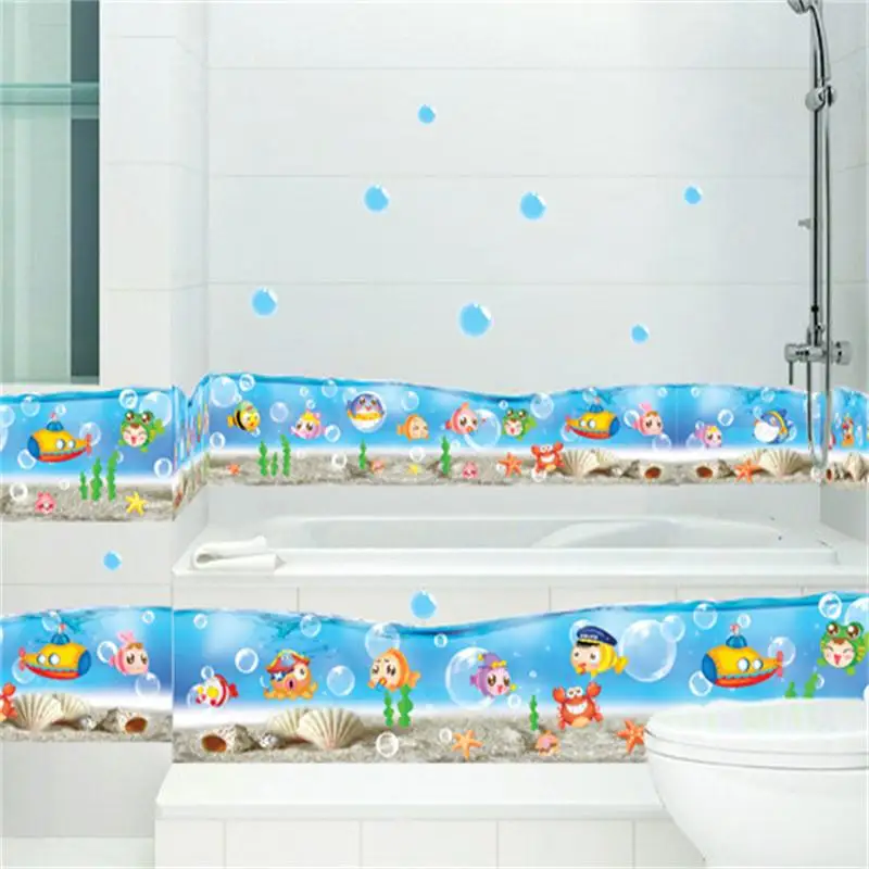 

DIY 3d Bubble Sea World Fish Waterproof Decorative Wall Stickers 7057 Bathroom kitchen wall decals