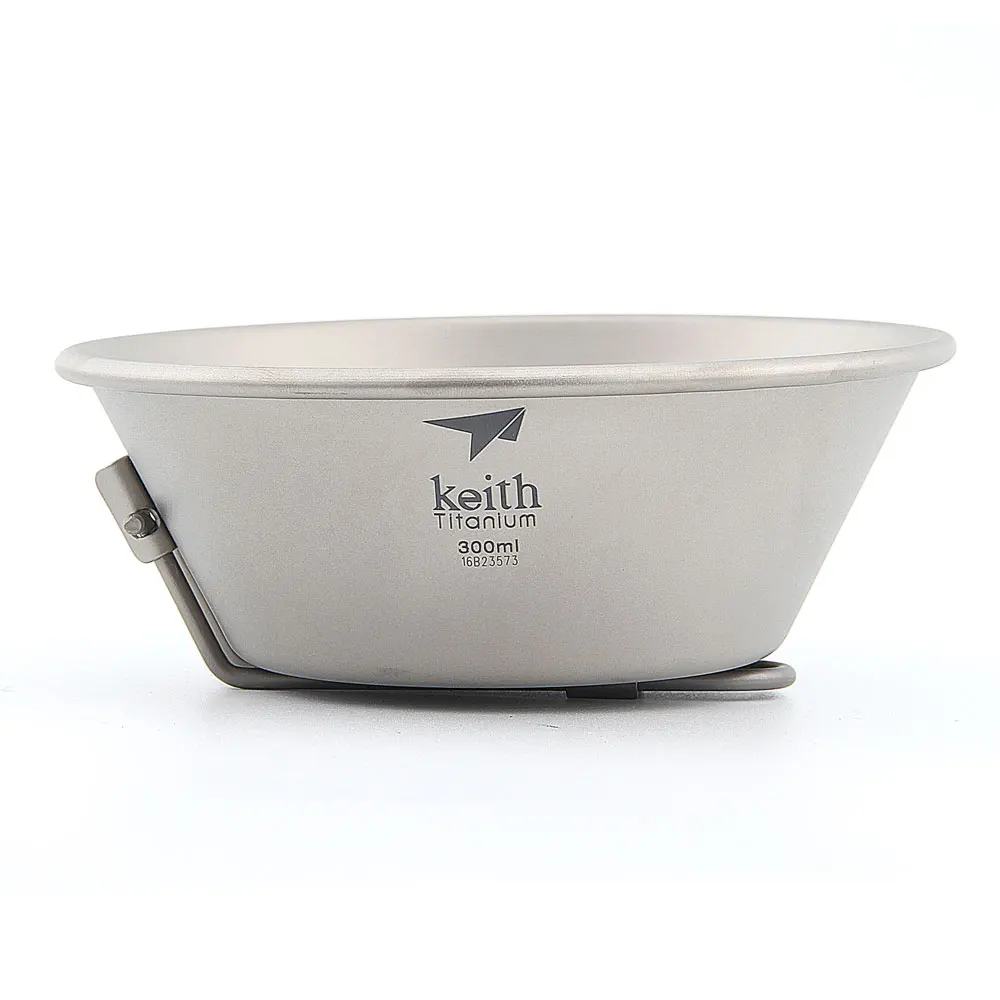 

Keith Ti5320 Titanium Bowl Camping Folding Handle Bowl Outdoor Tableware 300ml KT320