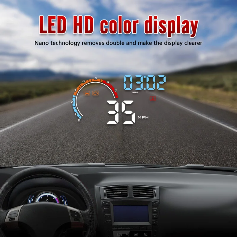 D2500 HUD OBD2 + GPS Head Up Display все транспортные средства системы предупреждения о