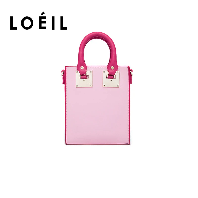 

LOEIL 2018 new square patch large hardware retro stereotyped shoulder mini handbag