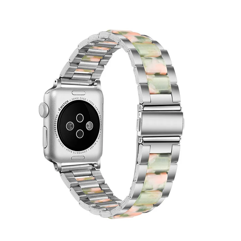 E Нержавеющая сталь сменный ремешок для apple watch band 44/40 мм, Correa, браслет Каучуковый Ремень для наручных часов Iwatch, 4/3/2/1, 38, 42 мм, версия - Цвет ремешка: E