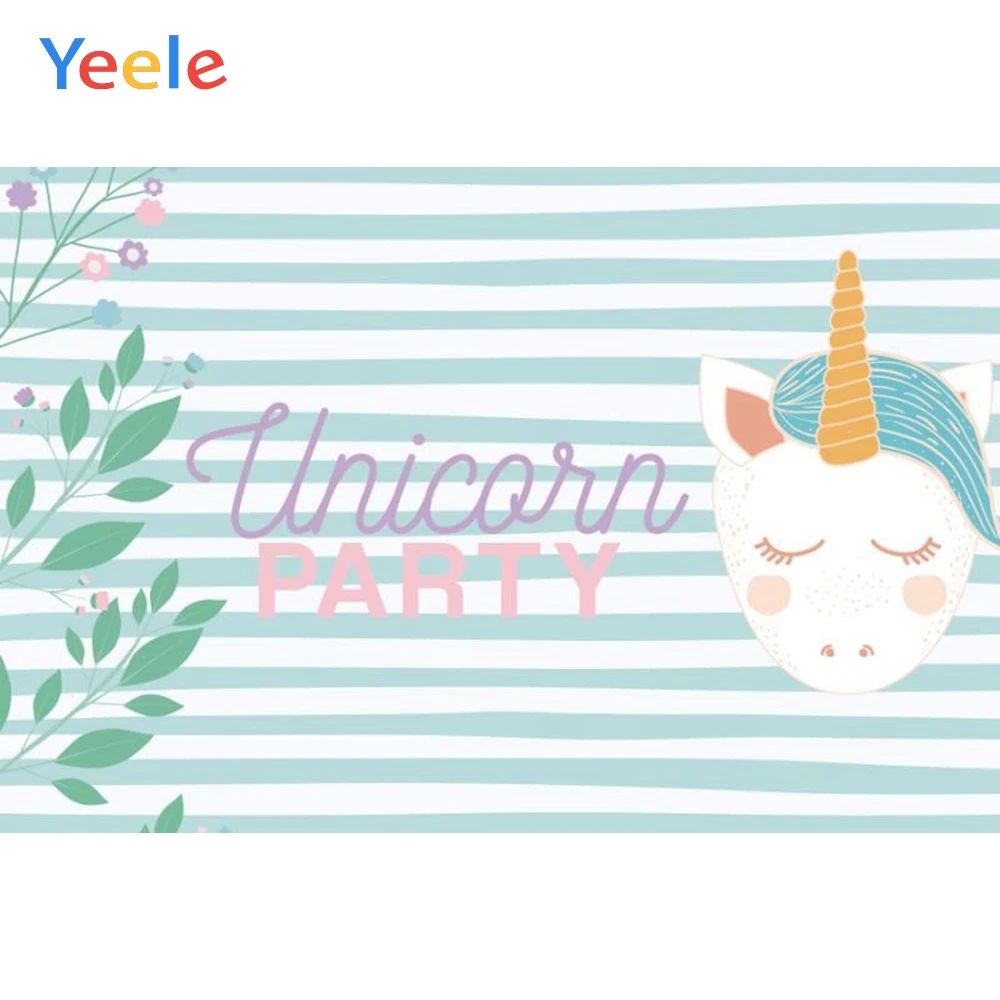 

Yeele Sky Blue Stripe Unicorn Party Children Portrait Photography Backgrounds Wall Photographic Backdrops Props For Photo Studio