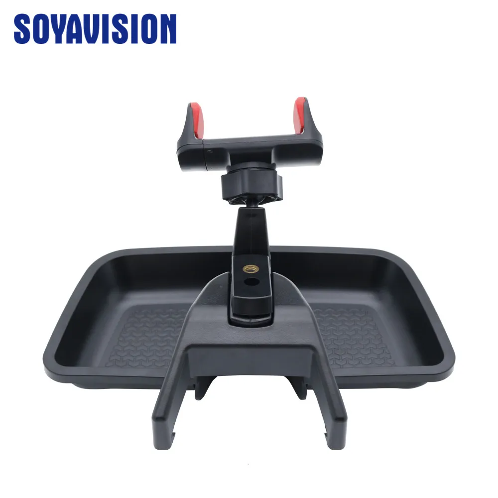 Black ABS Cell Mobile Phone Ipad Holder Car GPS Bracket Dash Mount Holder Storage Organizer Box for Jeep Wrangler JK 2012-2017 (25)