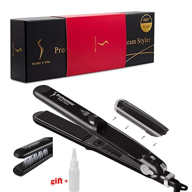 

Professional Ceramic Steam Hair Straightener Fast Heating 450F Digitial Hair Flat Iron Straightening Irons
