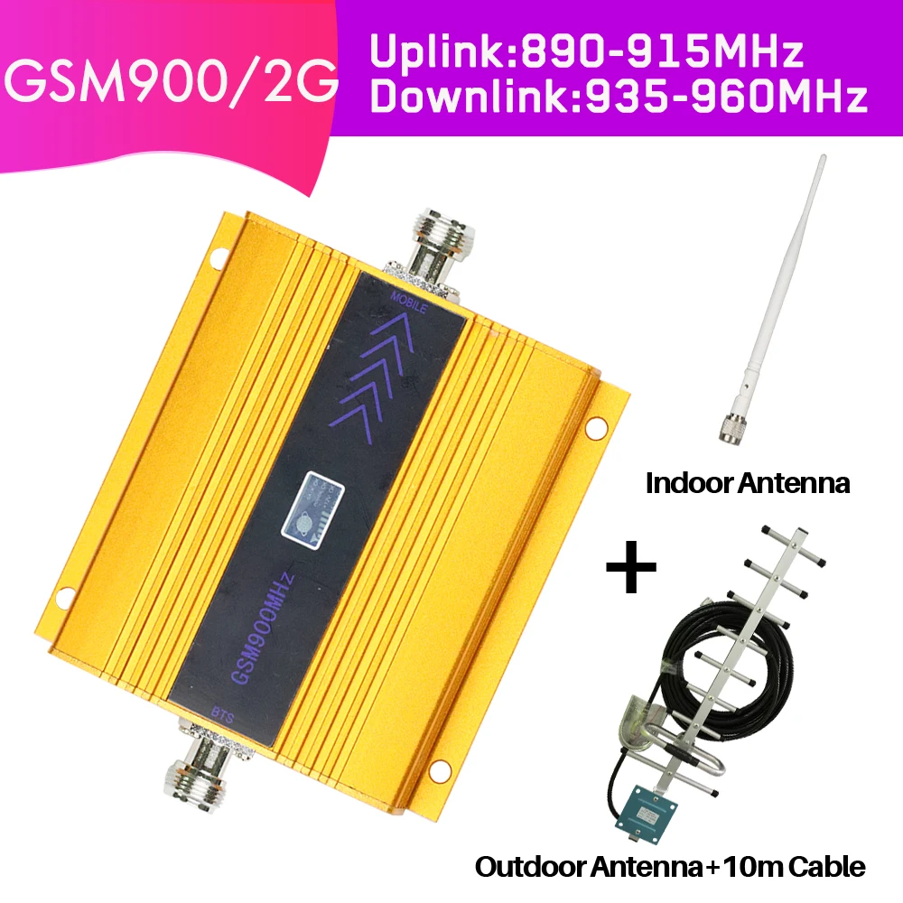 

LCD Display 2G GSM 900Mhz Mobile Phone Cellular Signal Booster GSM 900 Signal Repeater Cell Phone Amplifier Antenna Set Home
